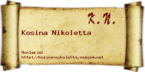 Kosina Nikoletta névjegykártya