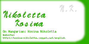 nikoletta kosina business card